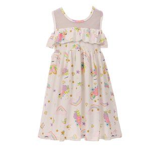 Little Girl Toddler Baby Infant Ruffle Floral Flower Unicorn Girl Dress Kids 2T